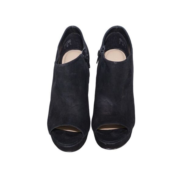 Aldo Black Suede Chunky Platform Heeled Ankle Booties, Size 6 - Picture 4 of 10